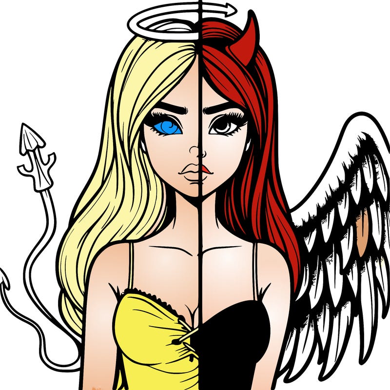 devil vs angel realistic girl