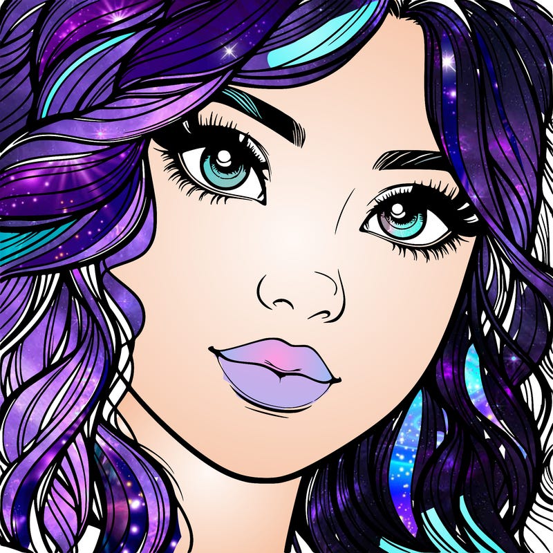 beautiful realistic girl close up to the camera with wavy hair,