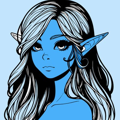 elf girl realistic dark fantasy