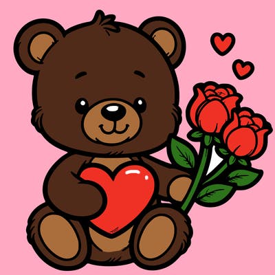 teddy bear a holding heart