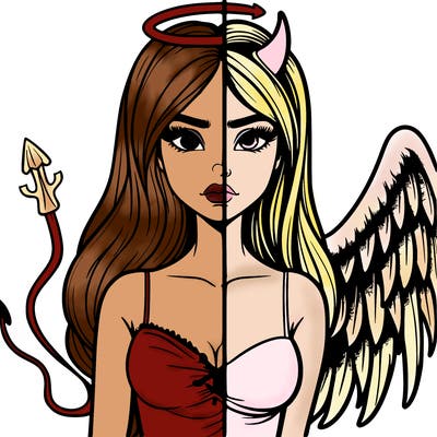 devil vs angel realistic girl