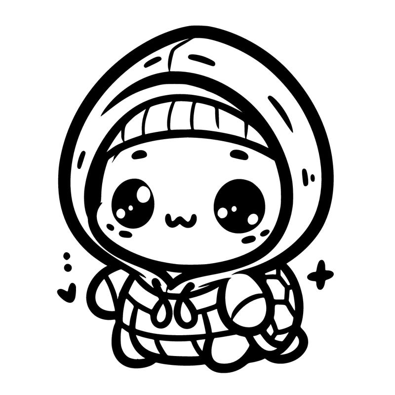 cute baby turtle wearing a hoodie