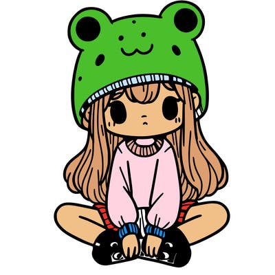 a girl wearing a frog hat and some frog socks