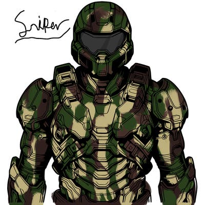 realistic warrior with high tech armor