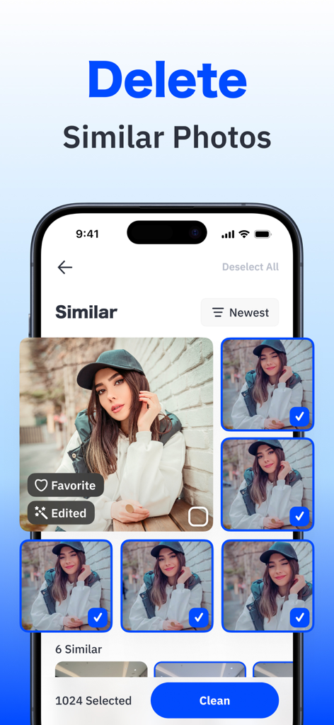 Boost Cleaner: Cleanup Storage - Boost Cleaner app interface for identifying and deleting similar photos to free up phone storage