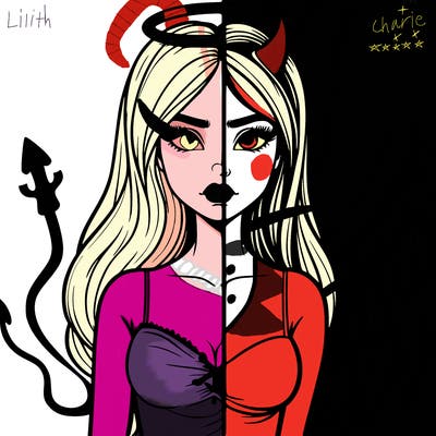 devil vs angel realistic girl