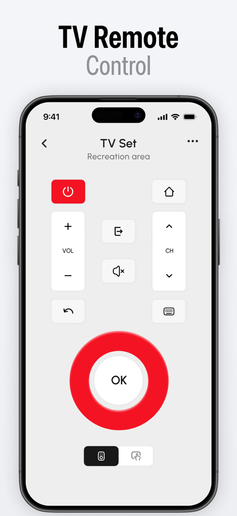 Smart Home: Remote Control App - Interfaz de control remoto de TV digital en una aplicación móvil de hogar inteligente