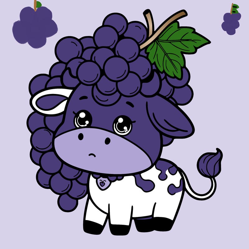 cute grape cow