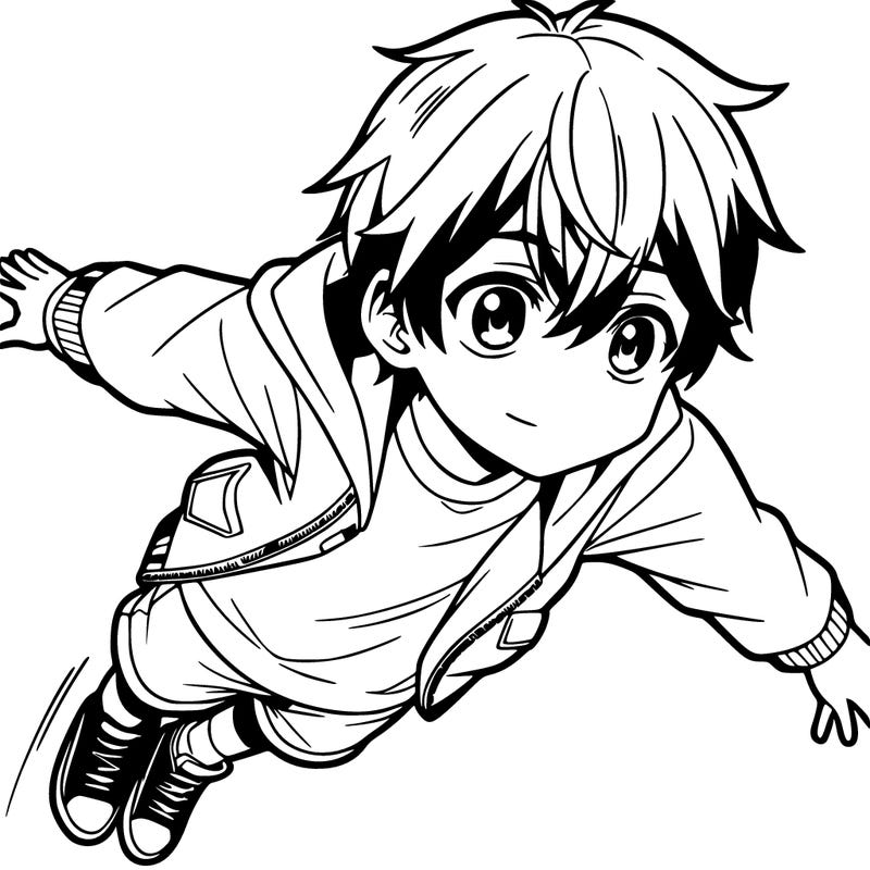 anime boy flying