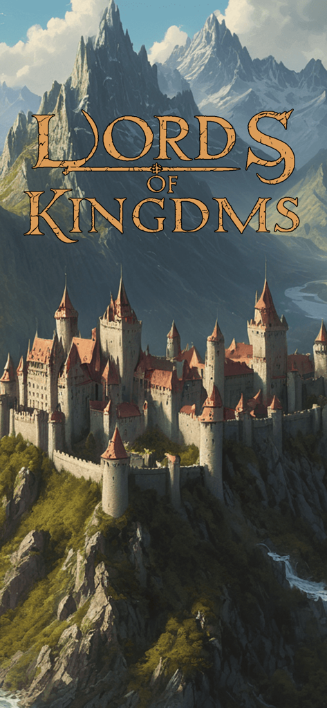 Lords of Kingdoms - Lords of Kingdoms title screen with a medieval castle and mountains