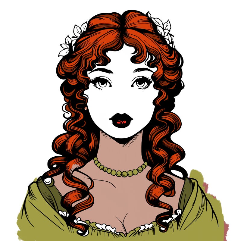 realistic regency era girl with lips