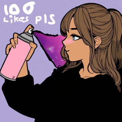 a realistic girl spray, painting