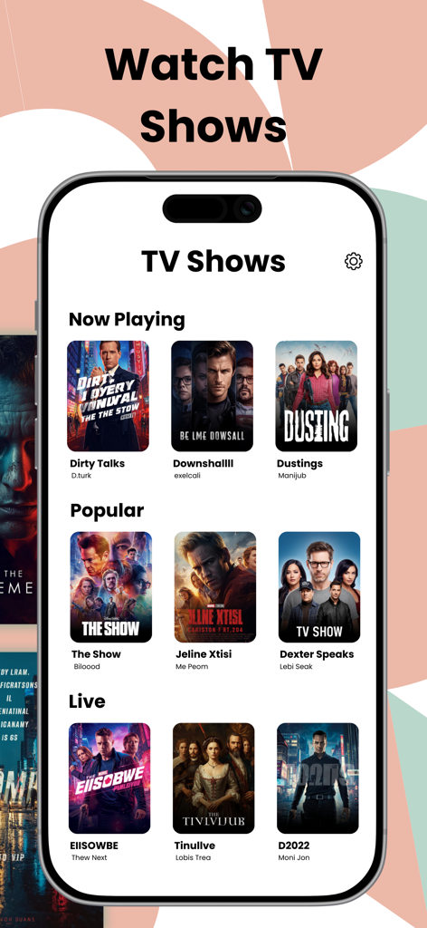 0meTV - Movies , Video Chat - Pantalla de la aplicación 0meTV mostrando una selección de programas de TV verticales cortos y series de drama populares.