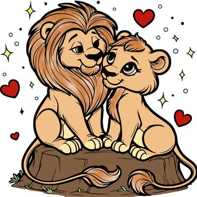 lion and lioness inlove