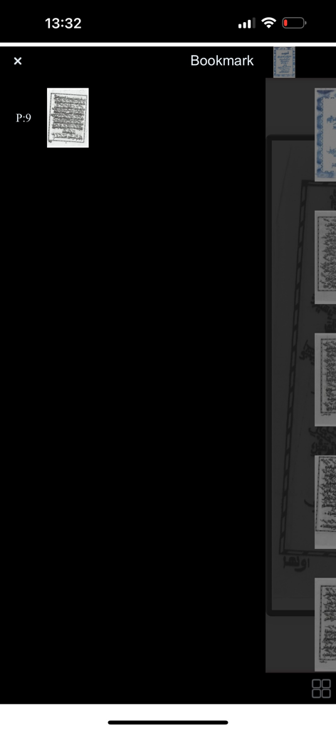 Kawaidi Mai Fassarar Hausa - Bookmark and thumbnail navigation screen in the Kawaidi Hausa translation app