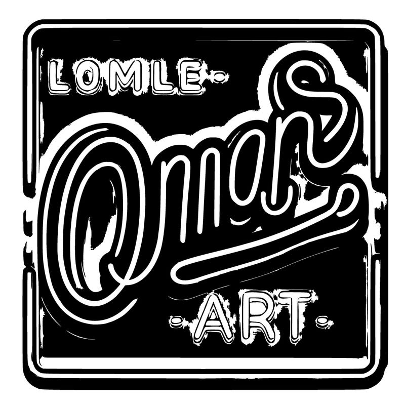 omar art neon text
