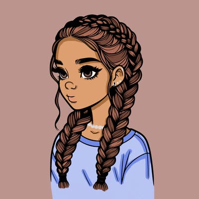 realistic girl with braids