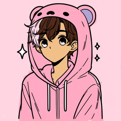 a 17 year old boy in a cute animal hoodie