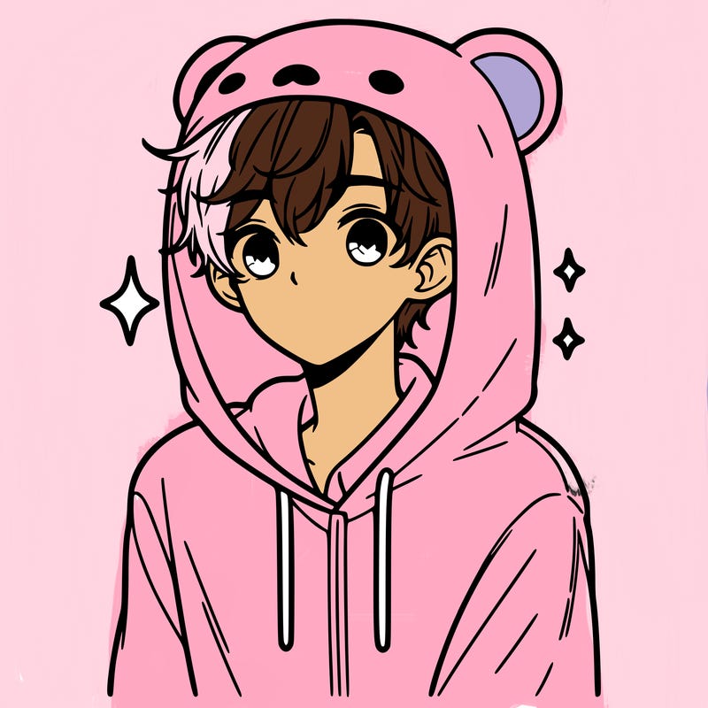 a 17 year old boy in a cute animal hoodie