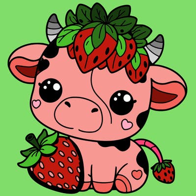 cute strawberry cow