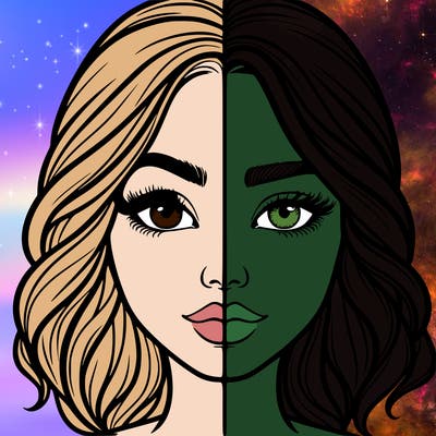 realistic girl split half