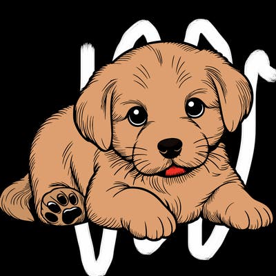 a cute realistic puppy