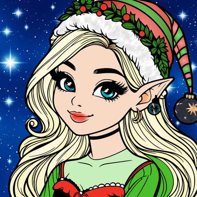 christmas girl elf realistic