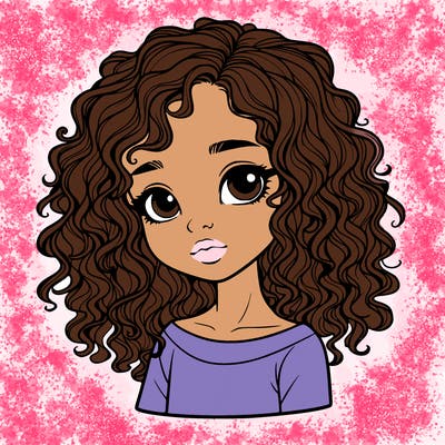 realistic girl with curly hair