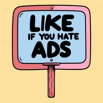 a sign that says like if you hate ads