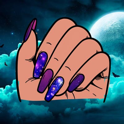 blank nails with blank hand