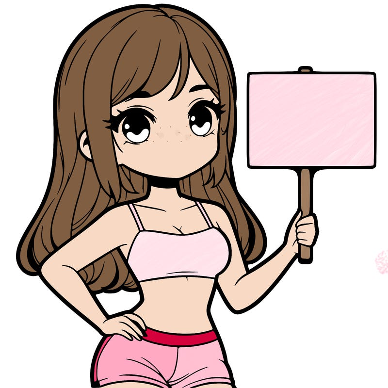 girl in a cute crop top holding a blank sign
