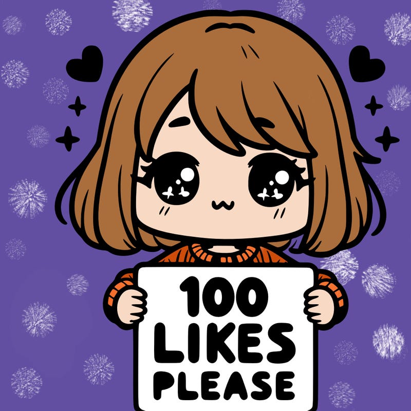 cute girl holding a sign saying 100 likes please