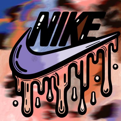dripping nike logo