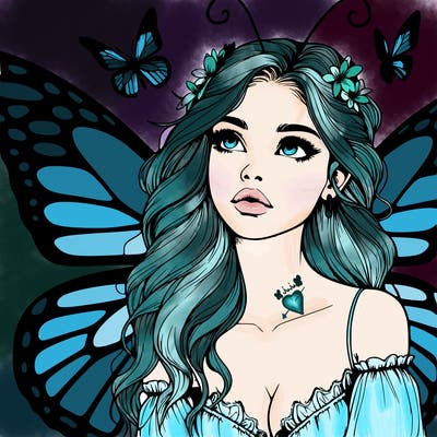 butterfly fairy realistic girl
