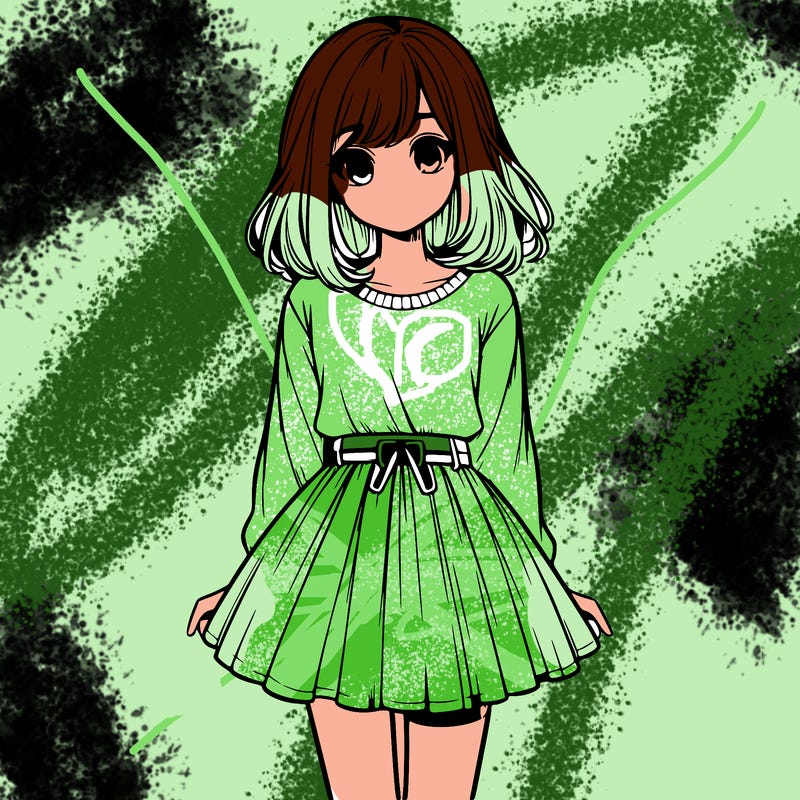 realistic girl with a skirt on