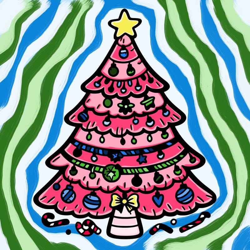 christmas tree with lots of details