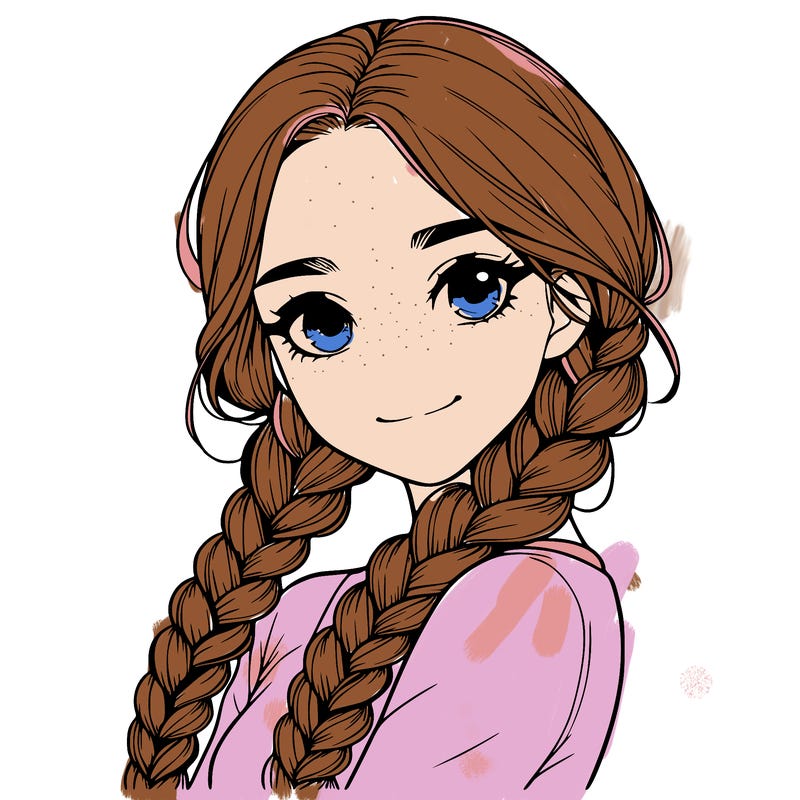 realistic girl with braids