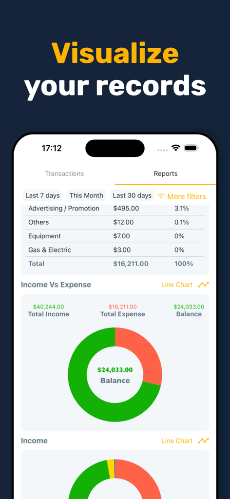 Livestock Manager Farm Tracker - Livestock Manager app financial dashboard showing farm income and expenses