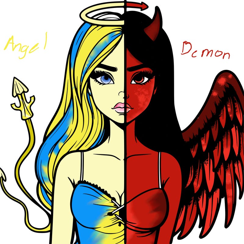 devil vs angel realistic girl