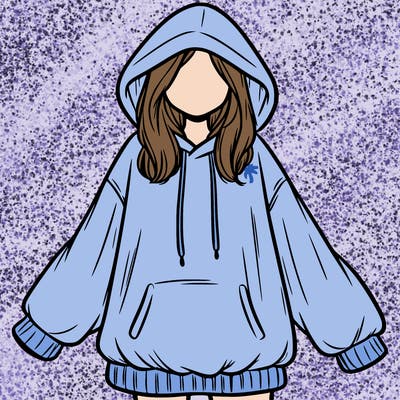 girl in oversized hoodie
