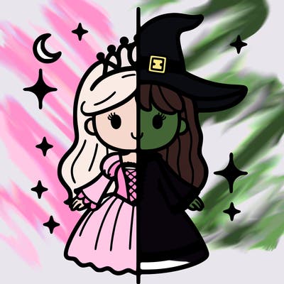 split princess and witch
