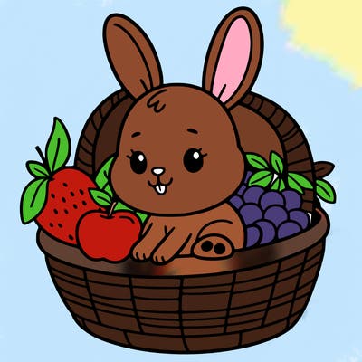 bunny in a fruit basket