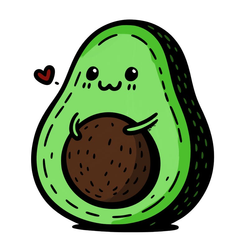an avocado hugging an avocado