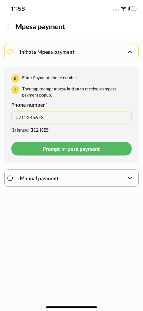 Pickup Mtaani - Pantalla de pago M-Pesa en la aplicación móvil Pickup Mtaani