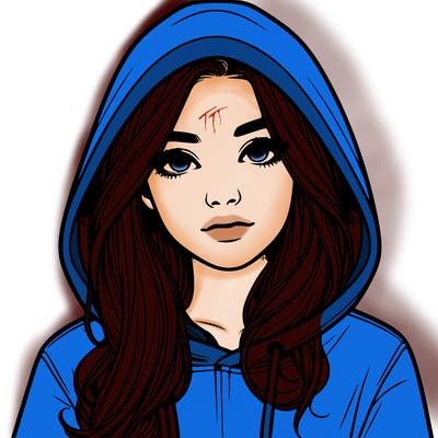 realistic girl with a hoodie