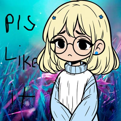 sad girl with glasses in a sweater