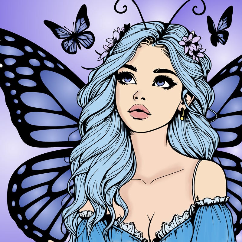 butterfly fairy realistic girl