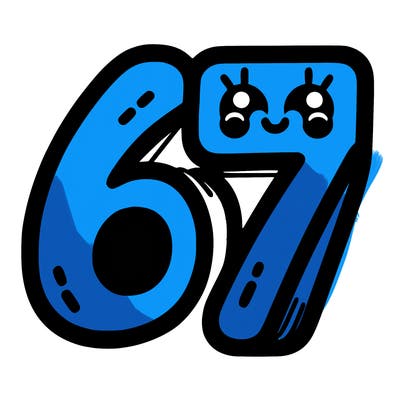 the numbers 67