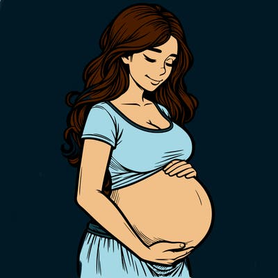 woman heavily pregnant realistic
