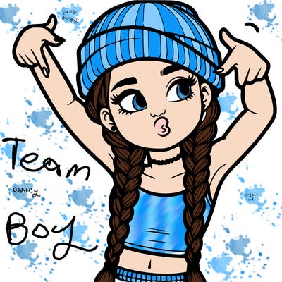 realistic teenage girl with braids and a beanie and crop top doing 🫶🏼